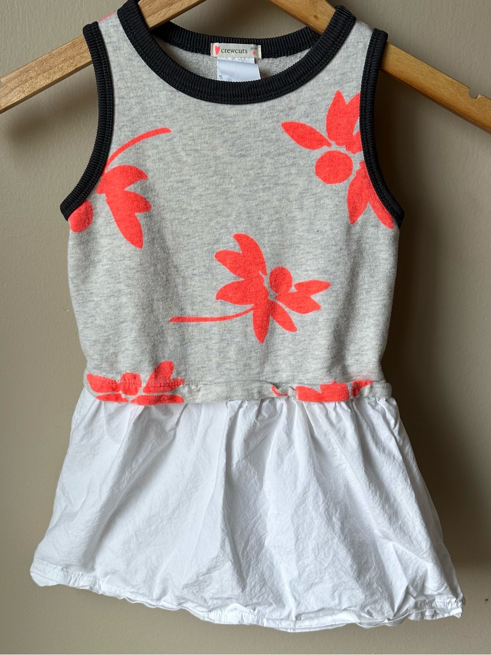 J. Crew Crewcuts neon orange floral cotton dress